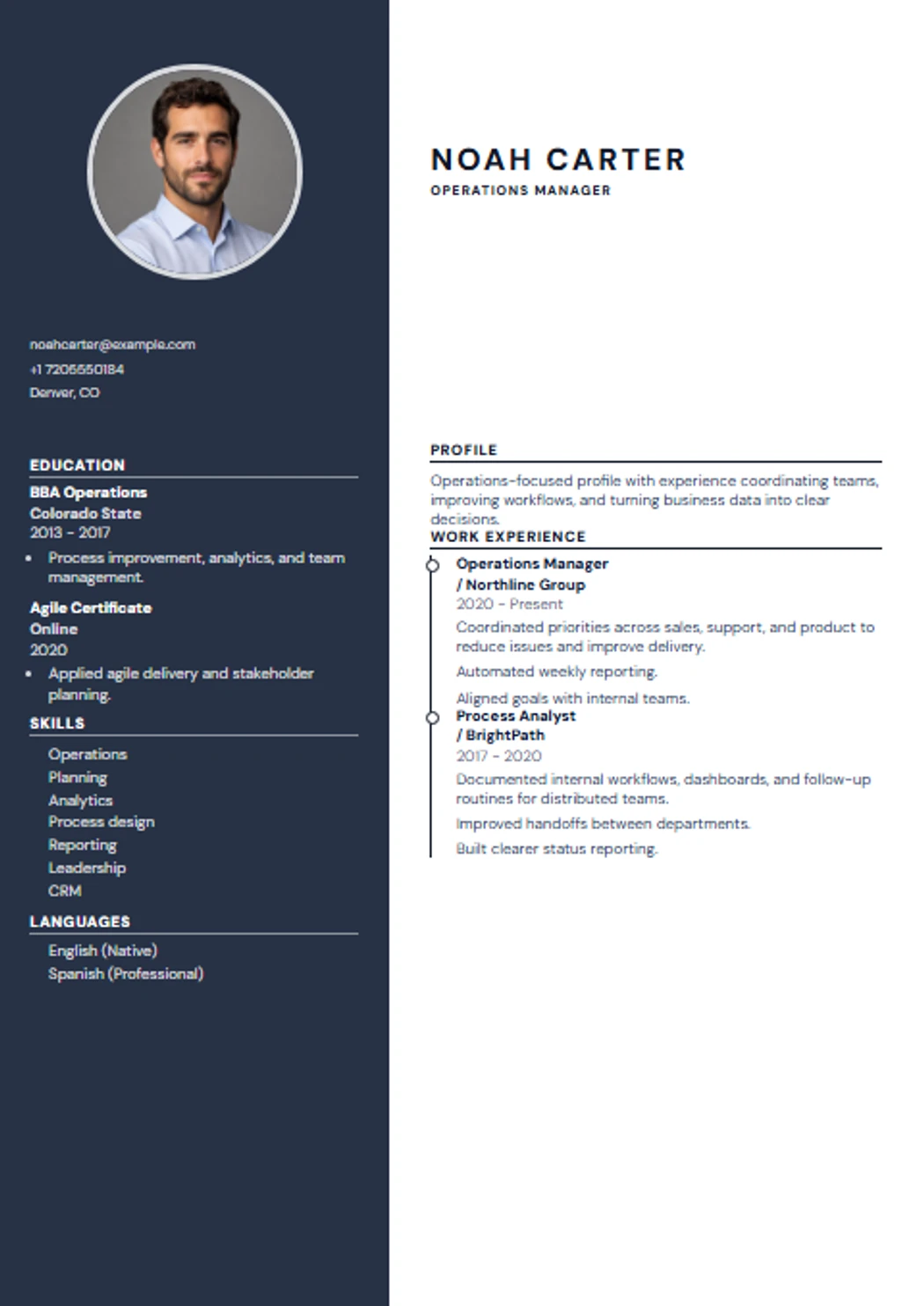 Modern CV template preview